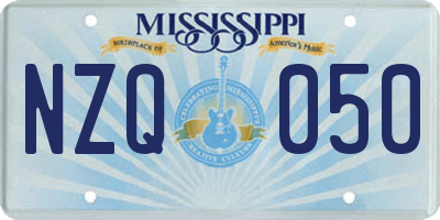 MS license plate NZQ050