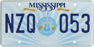 MS license plate NZQ053