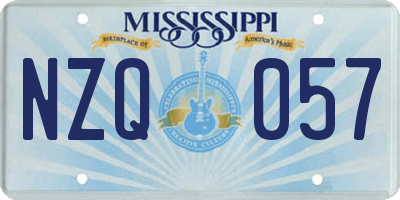 MS license plate NZQ057