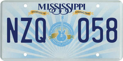 MS license plate NZQ058
