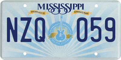 MS license plate NZQ059