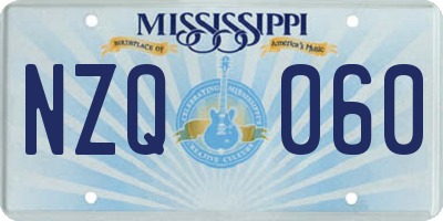 MS license plate NZQ060
