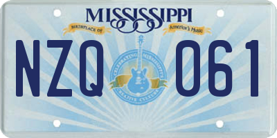 MS license plate NZQ061