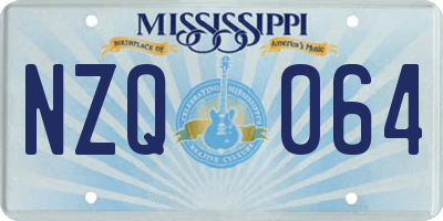 MS license plate NZQ064
