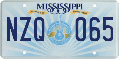 MS license plate NZQ065