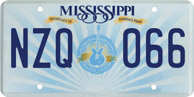 MS license plate NZQ066