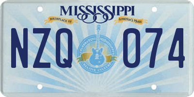 MS license plate NZQ074
