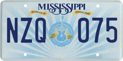 MS license plate NZQ075
