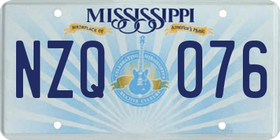 MS license plate NZQ076
