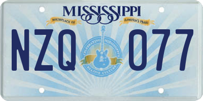 MS license plate NZQ077