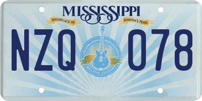 MS license plate NZQ078