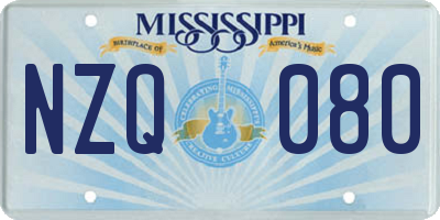 MS license plate NZQ080