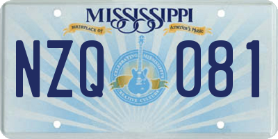 MS license plate NZQ081