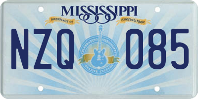 MS license plate NZQ085