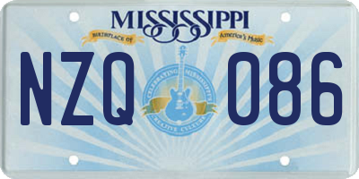 MS license plate NZQ086