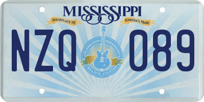 MS license plate NZQ089