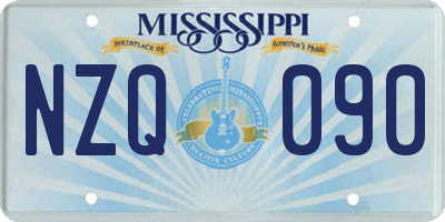 MS license plate NZQ090