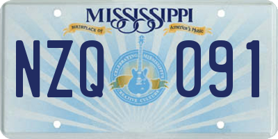 MS license plate NZQ091