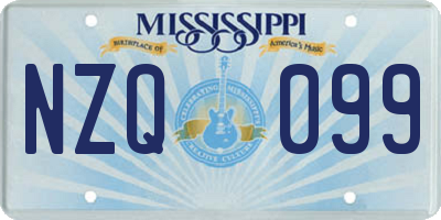 MS license plate NZQ099