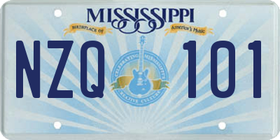 MS license plate NZQ101