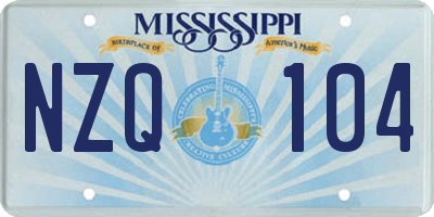 MS license plate NZQ104