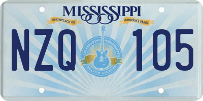 MS license plate NZQ105