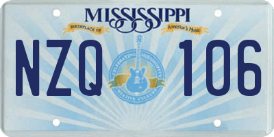 MS license plate NZQ106