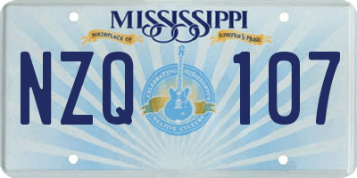 MS license plate NZQ107
