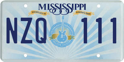 MS license plate NZQ111