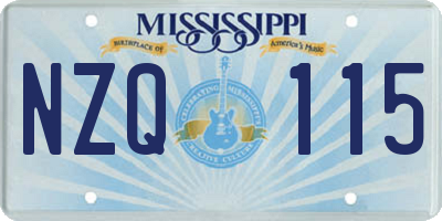 MS license plate NZQ115