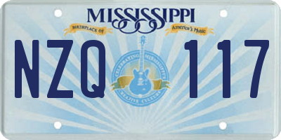 MS license plate NZQ117