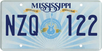 MS license plate NZQ122