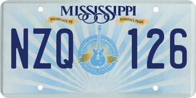 MS license plate NZQ126
