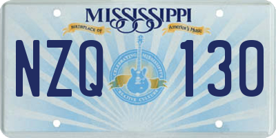 MS license plate NZQ130