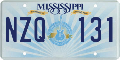 MS license plate NZQ131