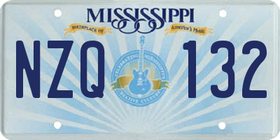 MS license plate NZQ132
