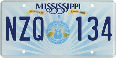 MS license plate NZQ134