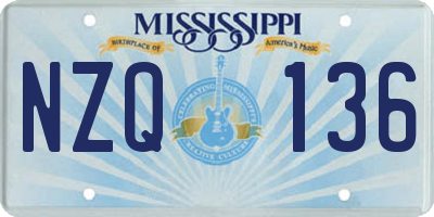 MS license plate NZQ136