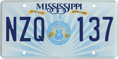 MS license plate NZQ137