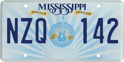 MS license plate NZQ142