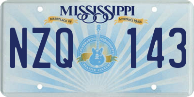 MS license plate NZQ143