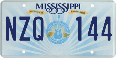 MS license plate NZQ144