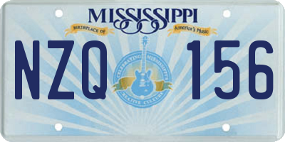 MS license plate NZQ156