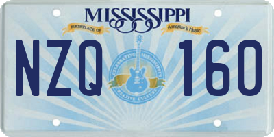 MS license plate NZQ160