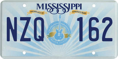 MS license plate NZQ162