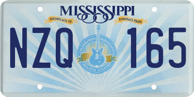 MS license plate NZQ165