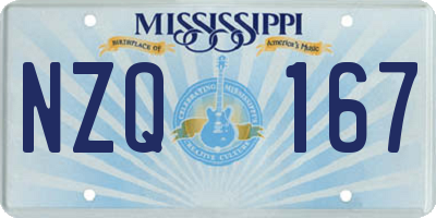 MS license plate NZQ167