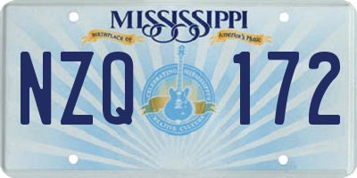MS license plate NZQ172