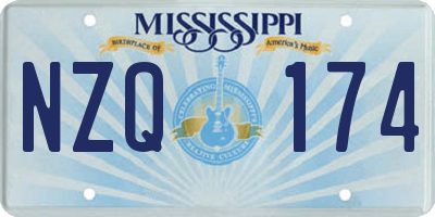 MS license plate NZQ174
