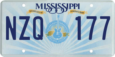 MS license plate NZQ177